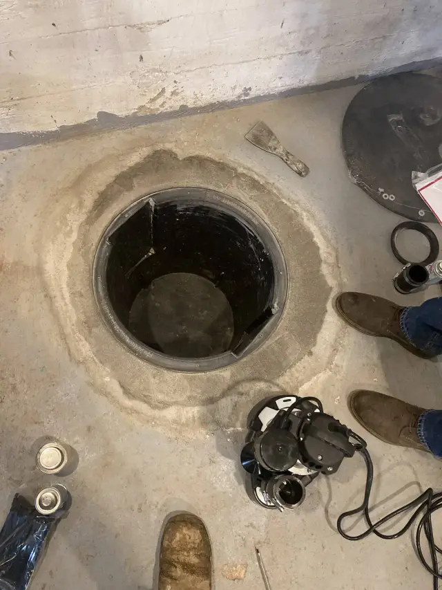 Sump pump installation project photo 1