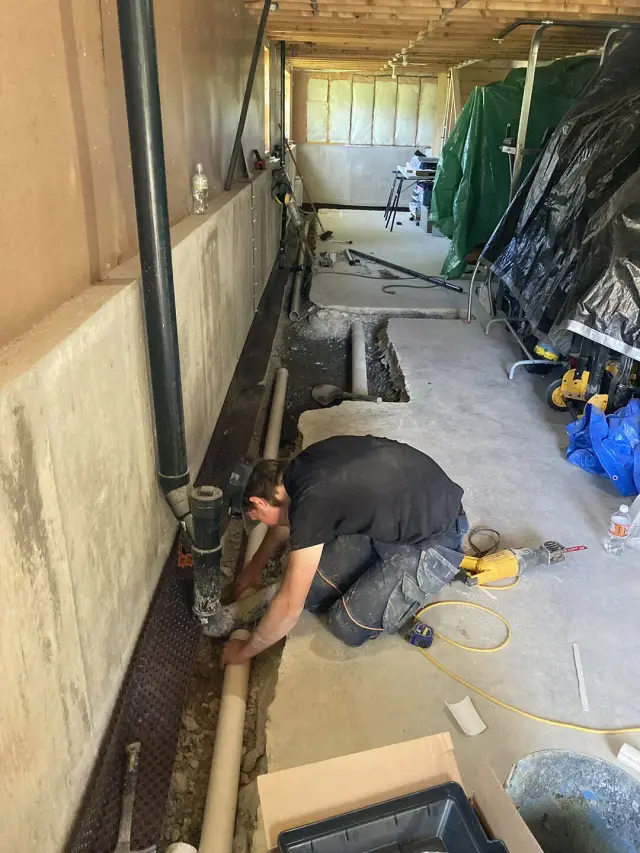 Basement waterproofing project photo 1
