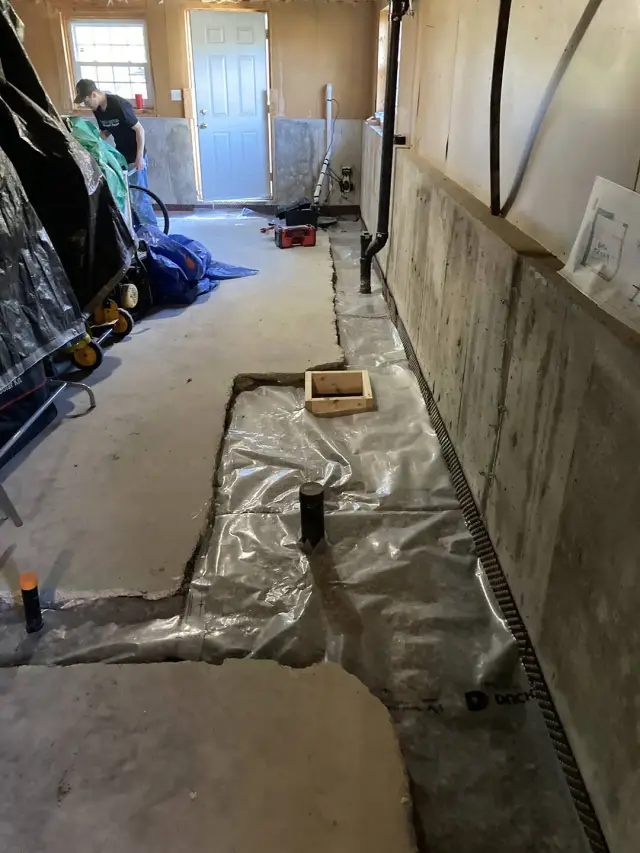 Basement waterproofing project photo 2