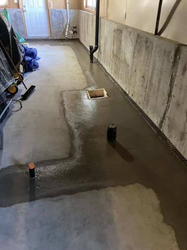Basement waterproofing project photo 3