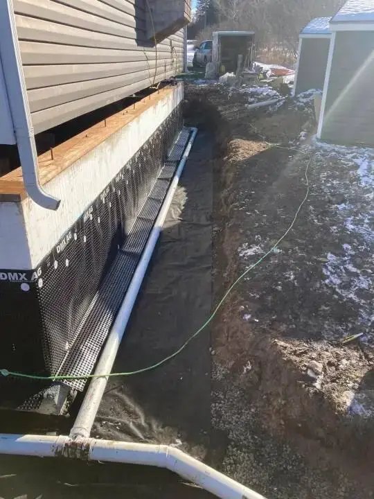 Basement waterproofing project photo 5
